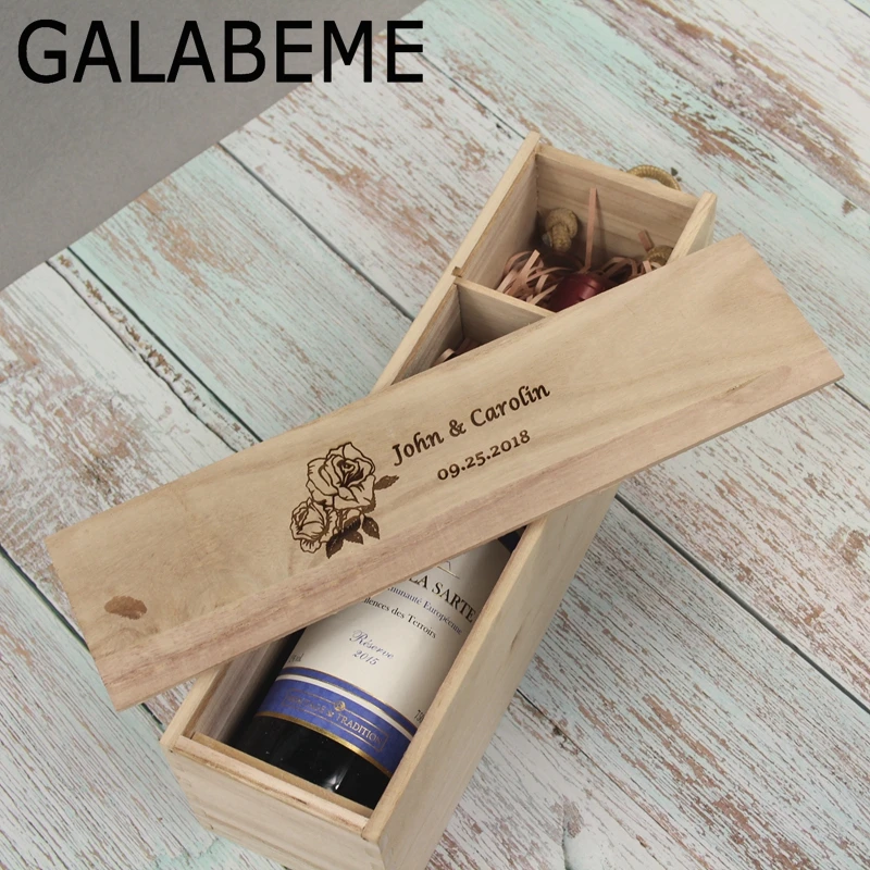 Galabeme деревянная винная коробка под заказ искусственная и дата свадебный