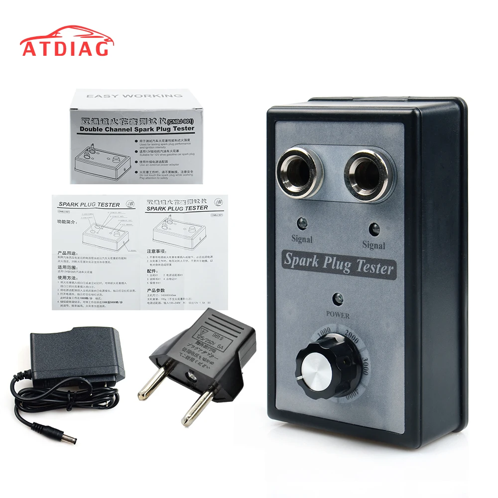 

Hot selling Car Spark Plug Tester with Adjustable Double Hole Detector Ignition Plug Analyzer
