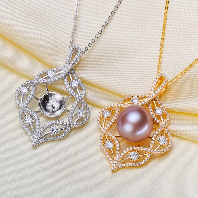 3pcs/lot DIY Jewellery 925 Silver Pearl Pendant Exquisite Necklace