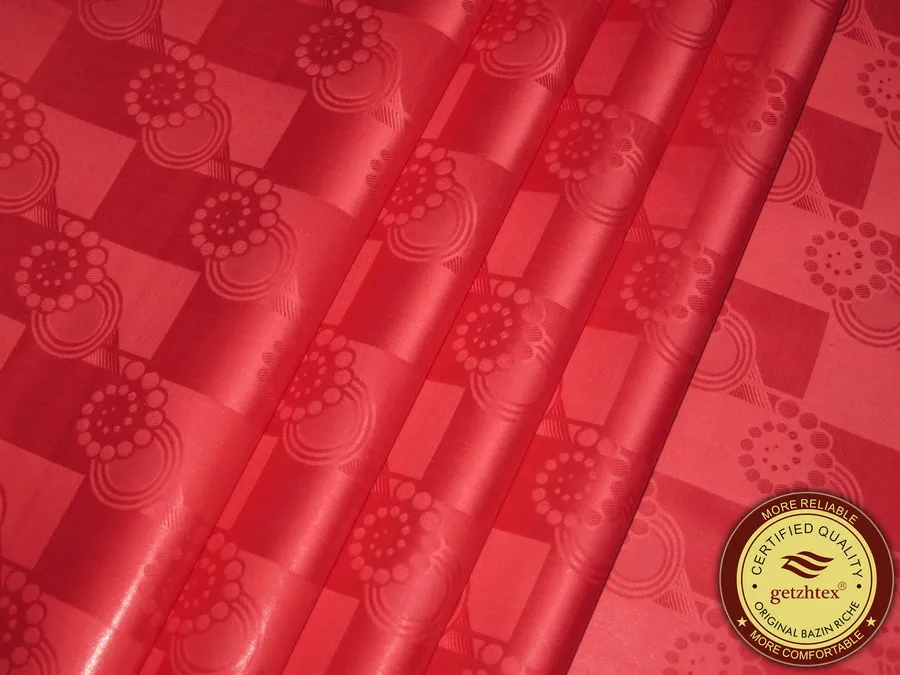 Высокое качество Базен Riche ткань похожая на Getzner морская парча мягкая хлопок 10 ярдов/шт Духи Австрийское качество - Цвет: Red