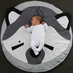 Цельнокроеное платье поддавании спальный коврик для маленьких новорожденных ребенка играть мат мультфильм Животные лиса круглый коврик