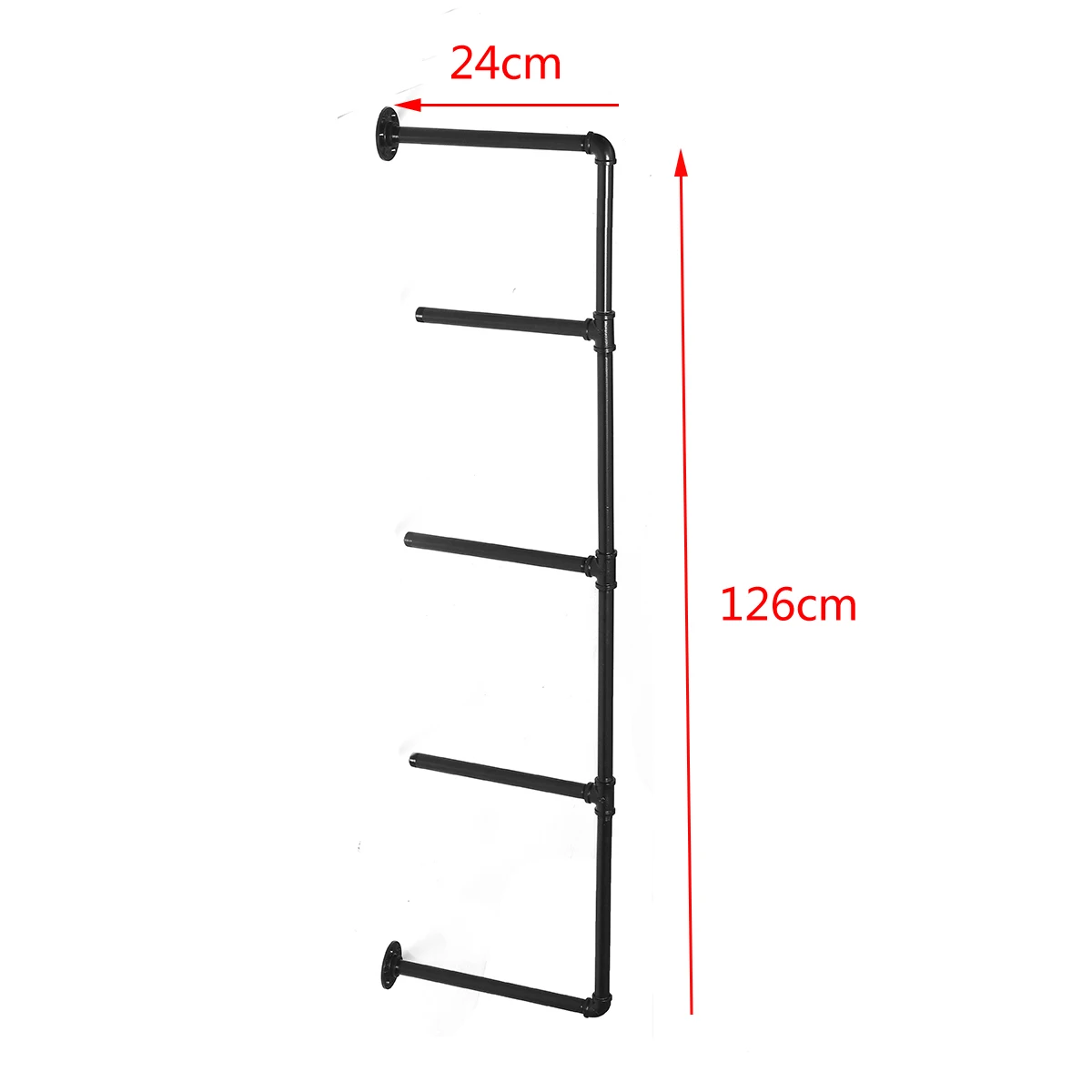 2 шт. 4 ярусная полка настенное крепление для полок Висячие полки для хранения железная труба черная труба DIY полки промышленная мебель черный