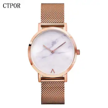 

Luxury Men's Women Watches CTPOR Brand NO LOGO Design Simple Male Female Watch Fashion Man Stainless Steel Wristwatch Men Clock