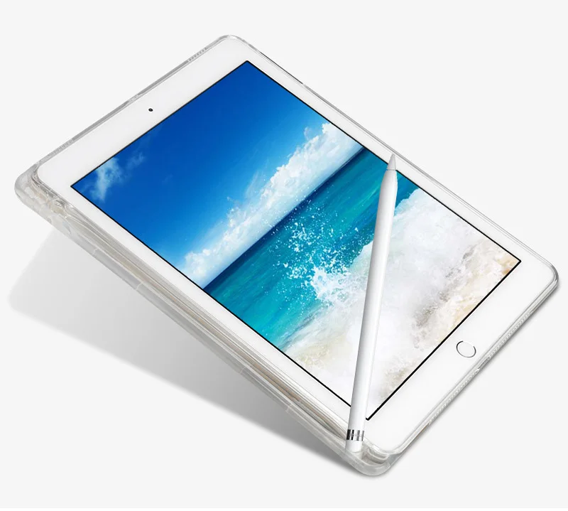 Tablet Case For New iPad Pro 12.9 Clear Crystal Transparent Soft TPU With Pen Holder Case For iPad Pro 12.9 inch 2018 Back Cover (7)