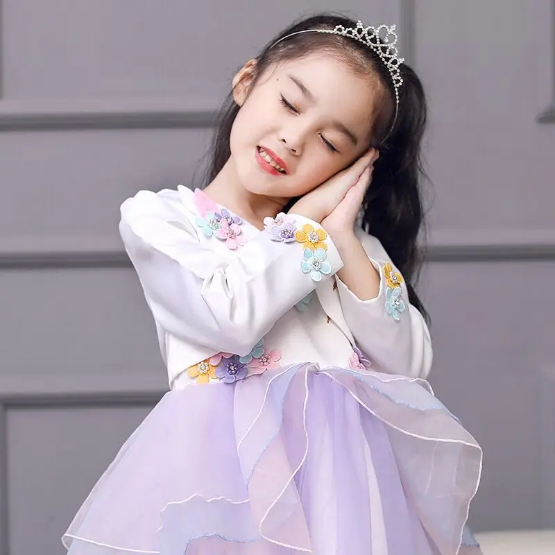 Sufer-fish-Drop-ship-Fashion-Girls-Bolero-Kids-Ivory-Unicorn-Pattern-Short-Jacket-Children-Wedding-Party (2)