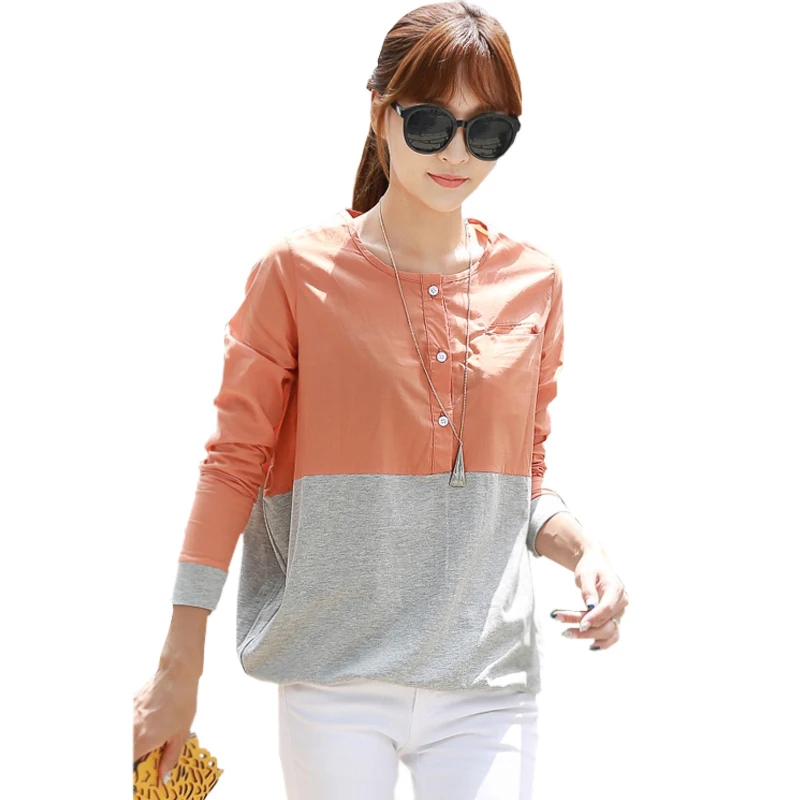 2015 Autumn Women Lace Long Sleeved Chiffon Blouse Female