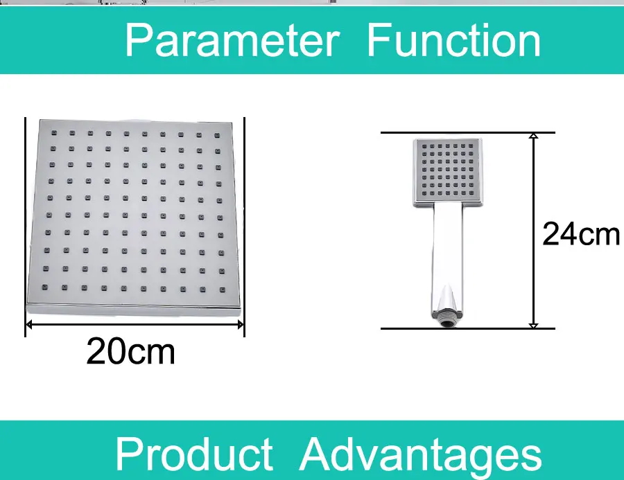 ABS пластик ванная душевая головка большая панель квадратная хромированная дождевая головка устройство для экономии воды классический дизайн G1/2 дождевая душевая головка