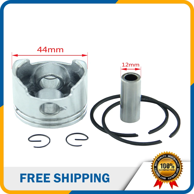 Motorcycle 44 6 Piston Kit 12mm Pin 44mm Piston Kit Ring For 49cc 2