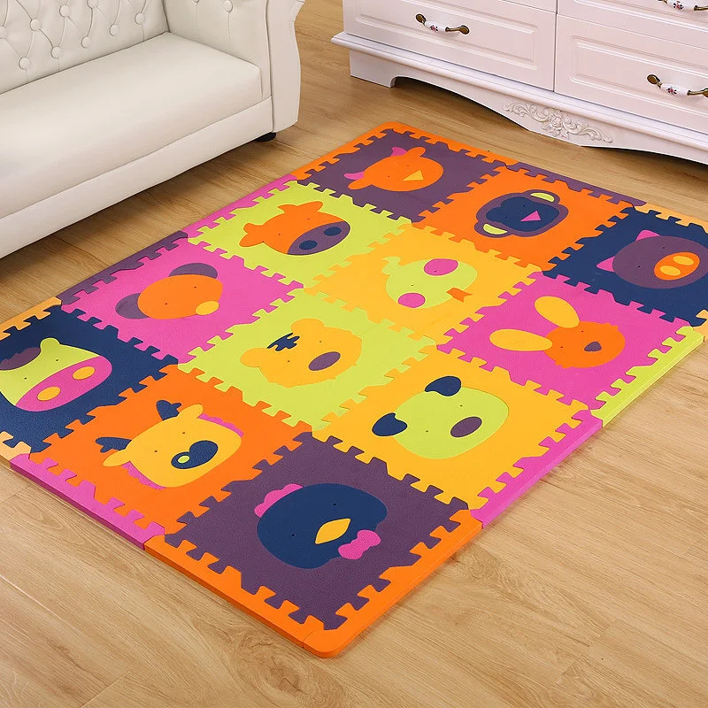 12 шт./компл. Kawaii Детские Playmat мультфильм животных Мягкая EVA пены головоломка