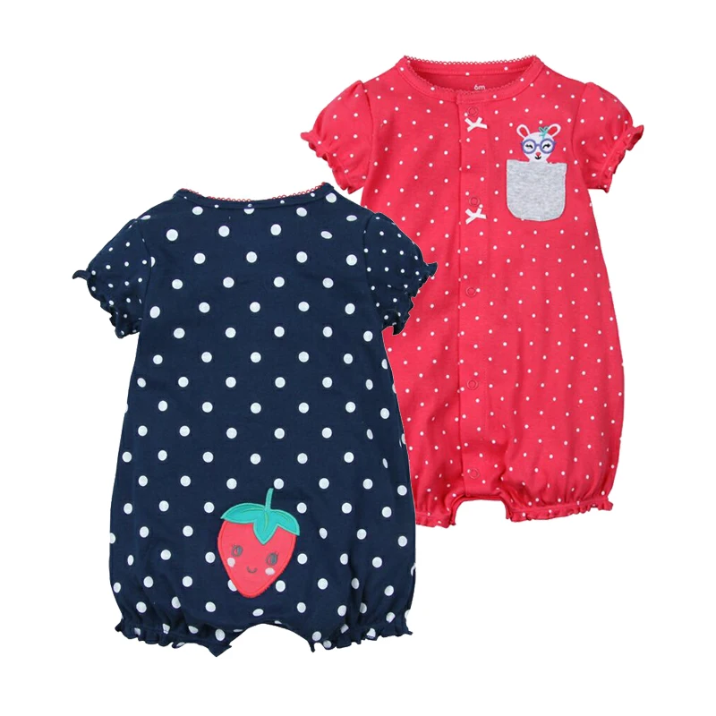2018 Summer Strawberry Costumes Baby Infant Short Sleeved Climbing