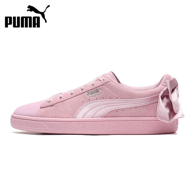 puma suede bow pink