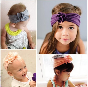 2016 New Cotton Elastic Newborn Girls Headband Flower Hair Band Children Knot Headband Infant Turban Headband bandeau bebe yundfly dot children hair band girls bowknot headband photography props kids headwraps hair accessories bandeau bebe