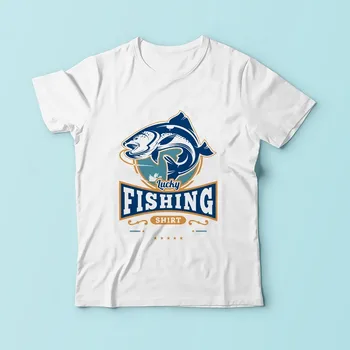 

fisherman LUCKY fish design t shirt men JOLLYPEACH new white casual plus size tshirt homme sublimation print t-shirt