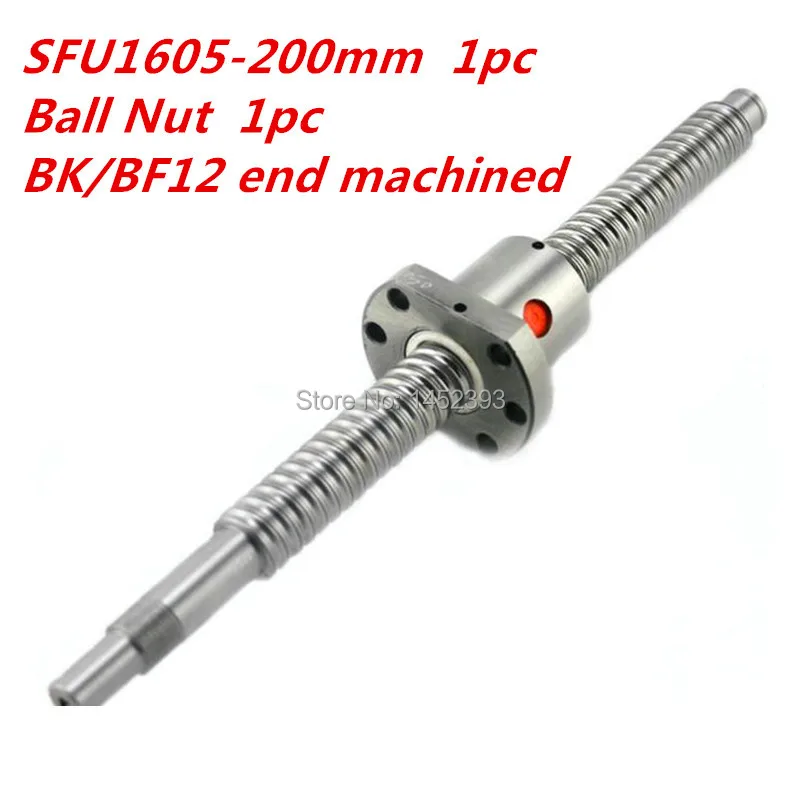 Free Shipping 16mm 1605 Ball Screw Rolled Ballscrew 1pc Sfu1605 200mm