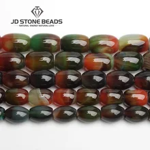 JD каменные бусины многоцветный агат барабан формы бусины полуфабрикаты ручной работы браслет бусины аксессуары