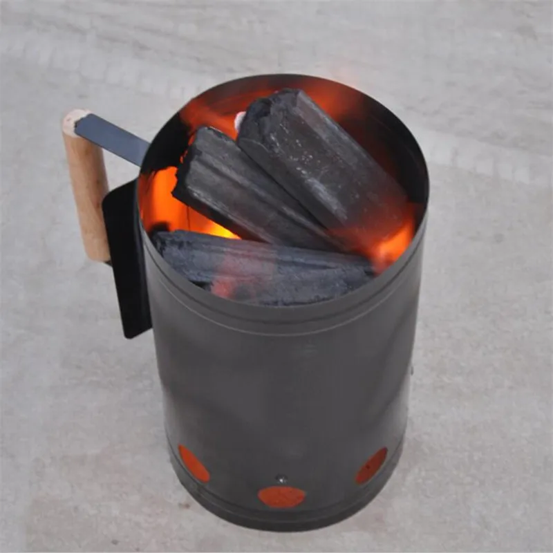 

Free Shipping Charcoal Chimney Starter BBQ Barbecue Smoker Grill Fast Fire Handle Camp Outdoor
