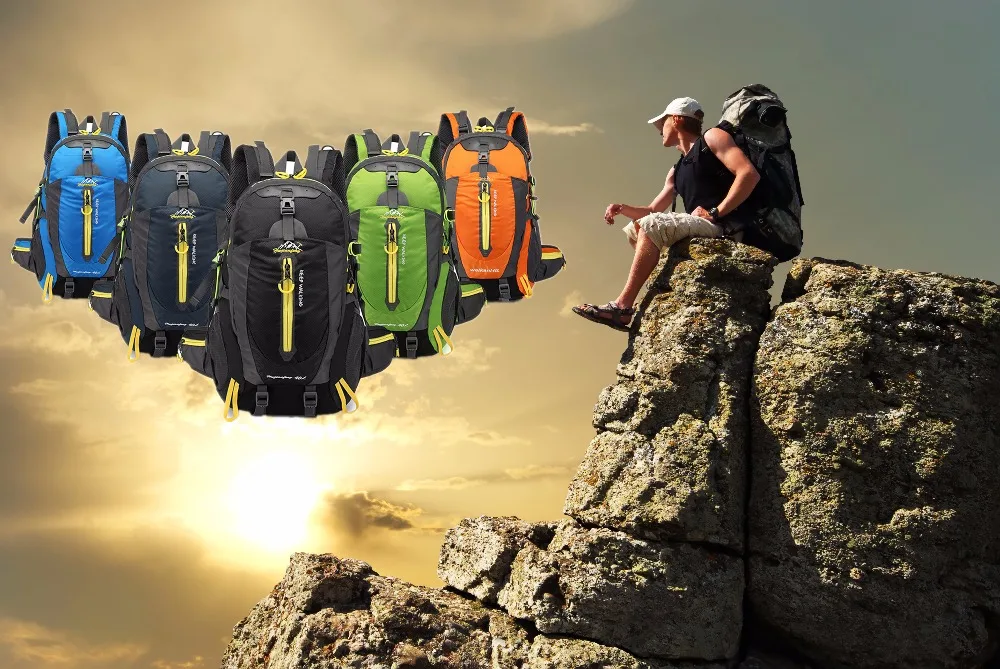 40L Waterproof Climbing Bag Travel Backpack Bike Bicycle Bag Camping Hike Laptop Daypack Rucksack Outdoor Men Women Sport Bags