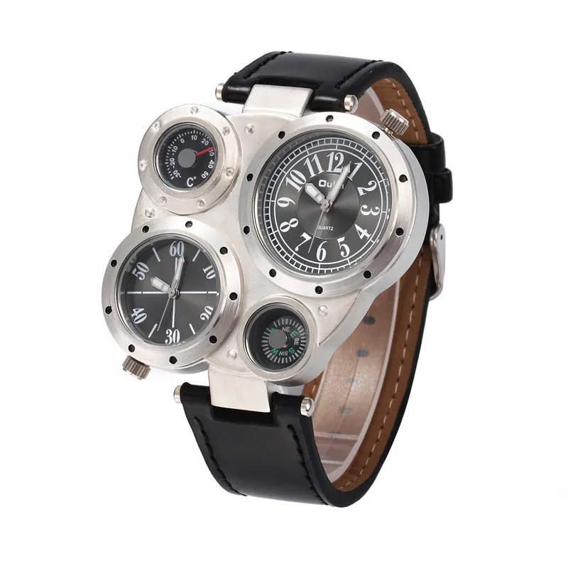 Baratos OULM marca 9415 relojes militares deportes de los hombres del termómetro del compás Multi función Dual Movt cuarzo relojes al por mayor