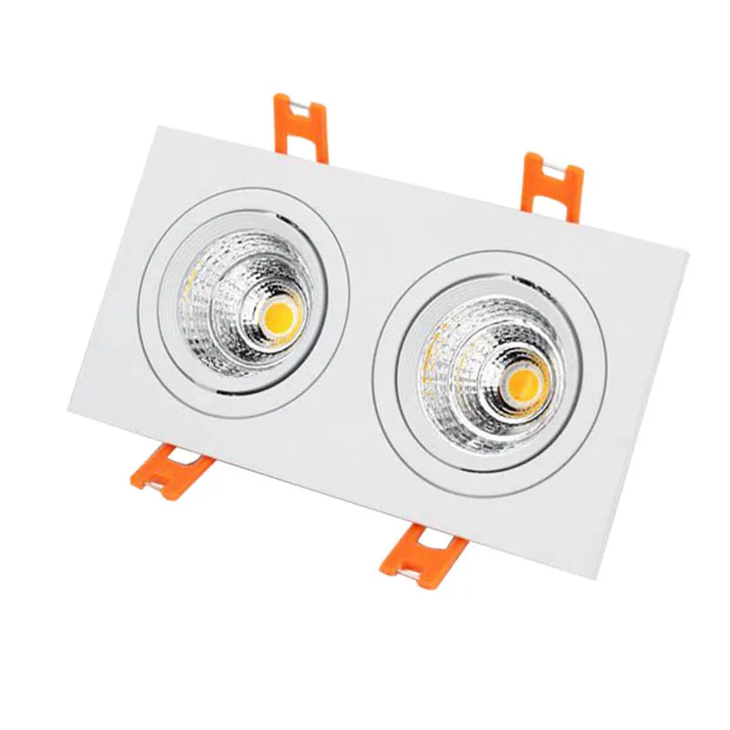 Square Bright Double 2*7W 2*14W Dimmable Square Downlight COB LED Spot light decoration Ceiling Lamp White/Black/Silver Shell Square Bright Double 2*7W 2*14W Dimmable Square Downlight COB LED Spot light decoration Ceiling Lamp White/Black/Silver Shell