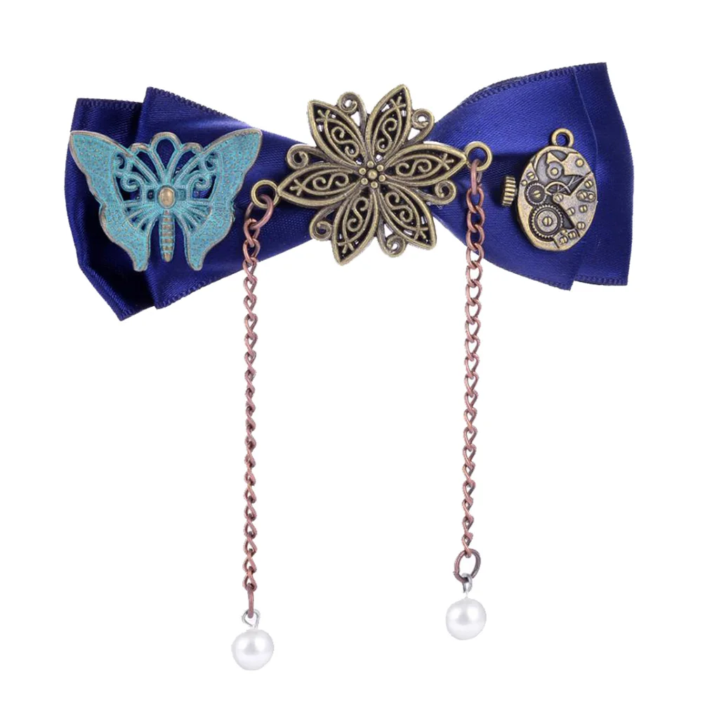Stylish Women Girls Hairpins Bow Knot Barrettes Craft Skull Decor Shine Hair Clip Clamp High Quality Hair Decoration Accessories