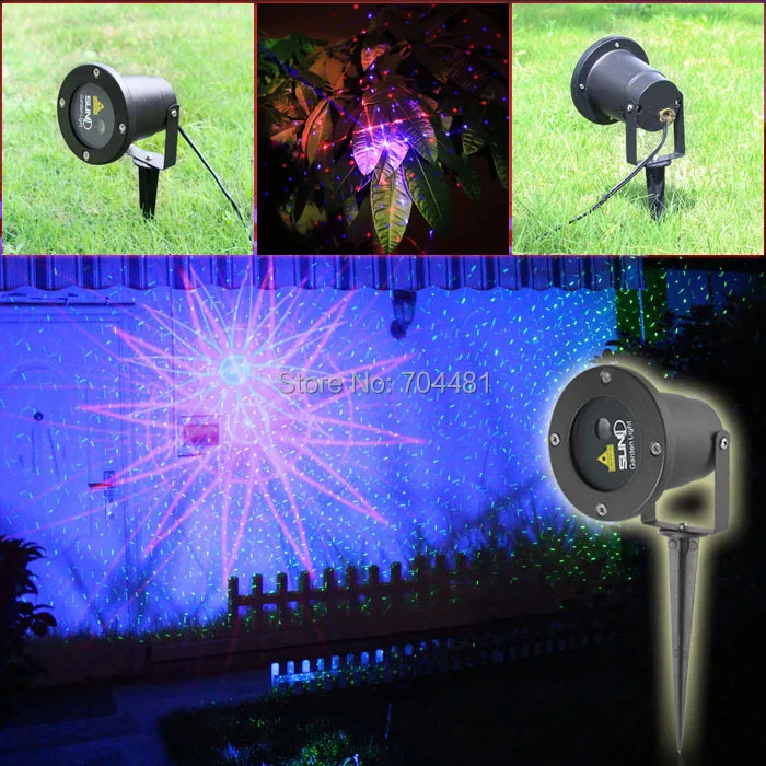 

SUNY Mini Outdoor/Indoor 8 Pattern Red Blue Laser Project Landscape Lighting Show Outside Tree Garden Home Lighting Xmas