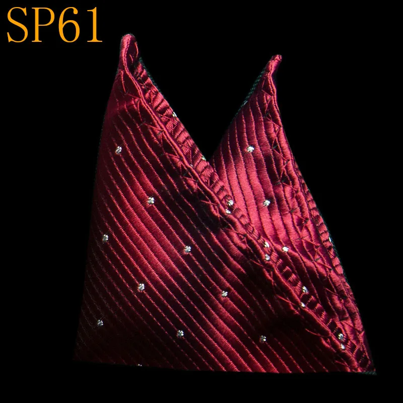 Мужские брендовые карманные полотенца носовой платок из полиэстера шарфы винтажная вышивка цветочный принт Свадебный квадратный Карманный платок - Color: SP61