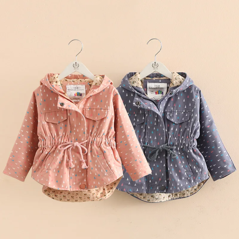 Baby girl outerwear 2017 autumn Girl's Fashion jackets Girls Outerwear & Coats Trench Girls