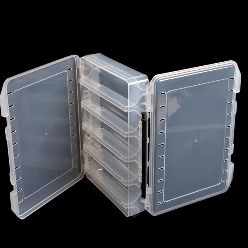 Двухсторонняя коробка для приманки 10 отсеков прозрачная пластиковая коробка для рыболовной приманки Аксессуары для рыбалки, крючок чехол для хранения FA-135