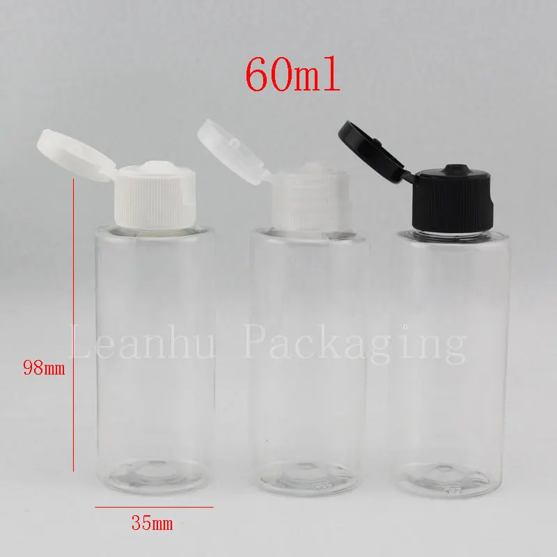 60ml empty transparent round cosmetic plastic bottles 2oz travel kits