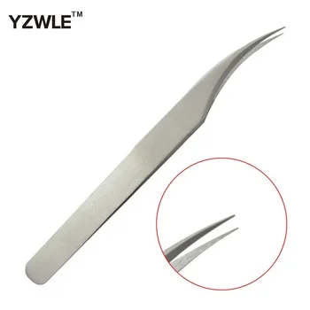 YZWLE 1Pc Curved Tweezers Of Dolphin Design, Ultra Rigidity Fine Point Anti-Static Stainless Steel Tweezers Makeup Tool