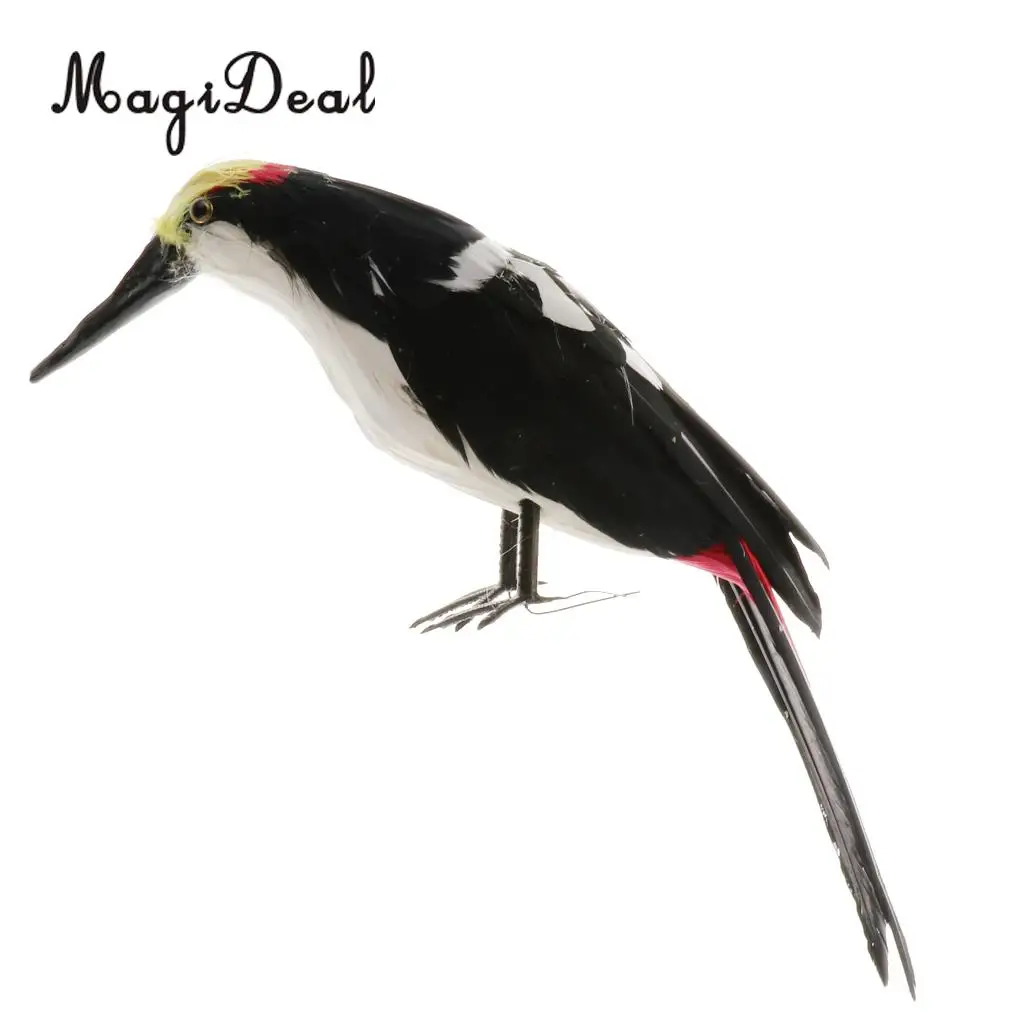 Realistic Artificial Animal Feather Garden Figure Woodpecker Bird Model Home Park Garden Tree Ornament Decor