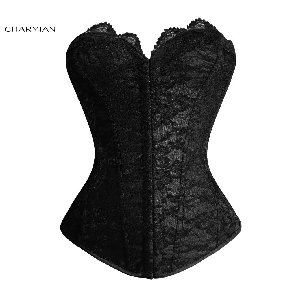 Женский корсет Charmian сексуальный винтажный черный кружевной и бюстье для талии