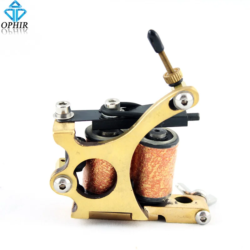 

OPHIR Tattoo Machine Gun Copper Frame 10 Wrap Coils Lining Shader_TA016