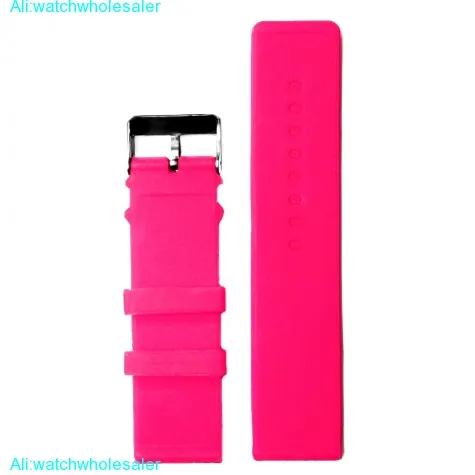 24mm Light Violet Red Silicone Jelly Rubber Ladies Watch Band Straps WB1071Q24JB