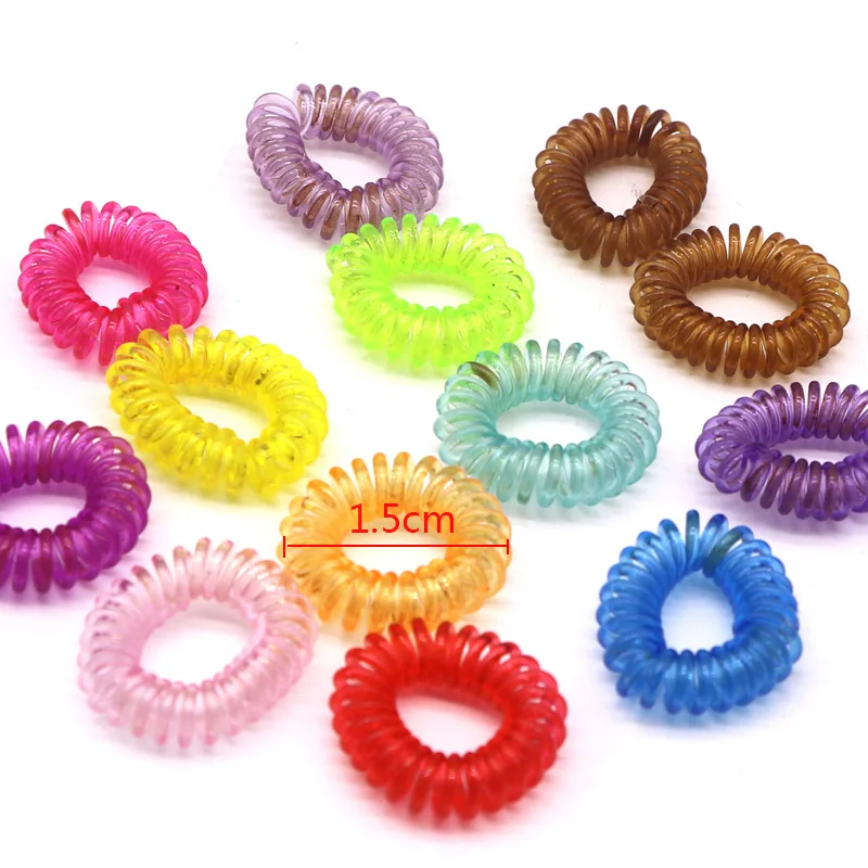 Online 30 Pcs Transparan Kabel Telepon Kabel Saluran Bando Rambut Elastis Karet Gelang Elastis Rambut Band Gadis Kurus untuk Pengikat Rambut
