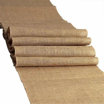 

30cm*275cm Vintage Burlap Table Runners Wedding Decoration Natural Jute Hessian Runner Country Party Tablecloths Home Textiles