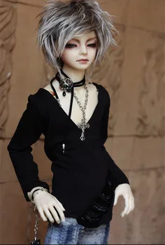 

BJD doll shirt black deep-V collar Black tassels backless classic render shirt for BJD SD17 Uncle doll clothes accessories