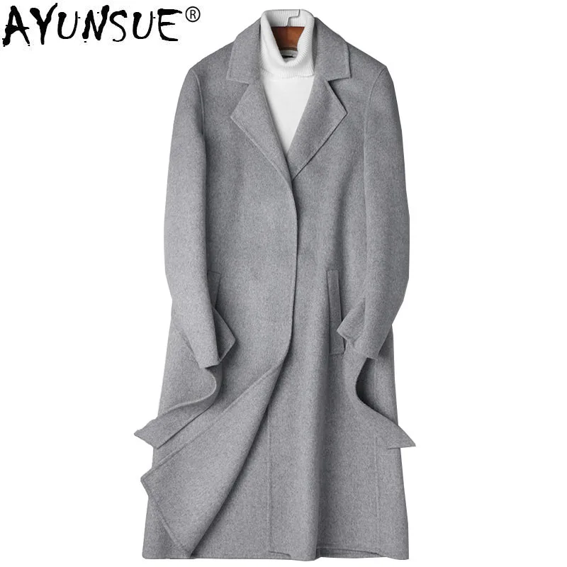 Abrigo Hombre Laine 2018 Vêtements My801 Double Khaki face black Manteau gray Automne Hommes Long Pardessus D'hiver Ayunsue Main Veste RjL435A