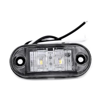 

2pcs 12V Car LED White Side Marker Light Truck Trailer Tail Auto Lamp Indicator
