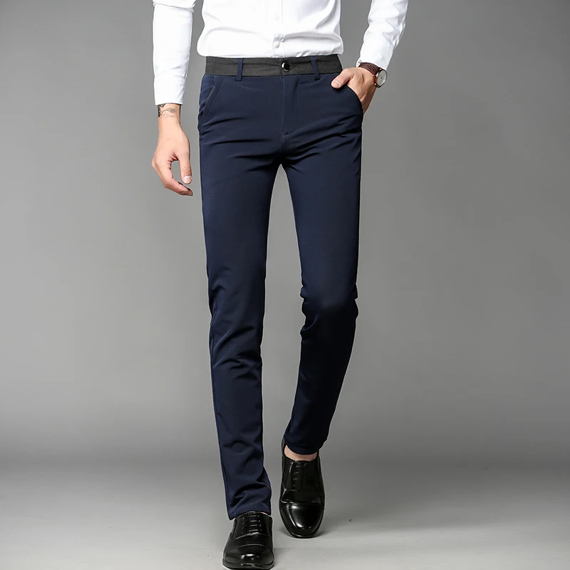 High end Men Suit Pant Slim Brand Men Dress Pants Fashion Summer Casual Pants Big Size (28 36