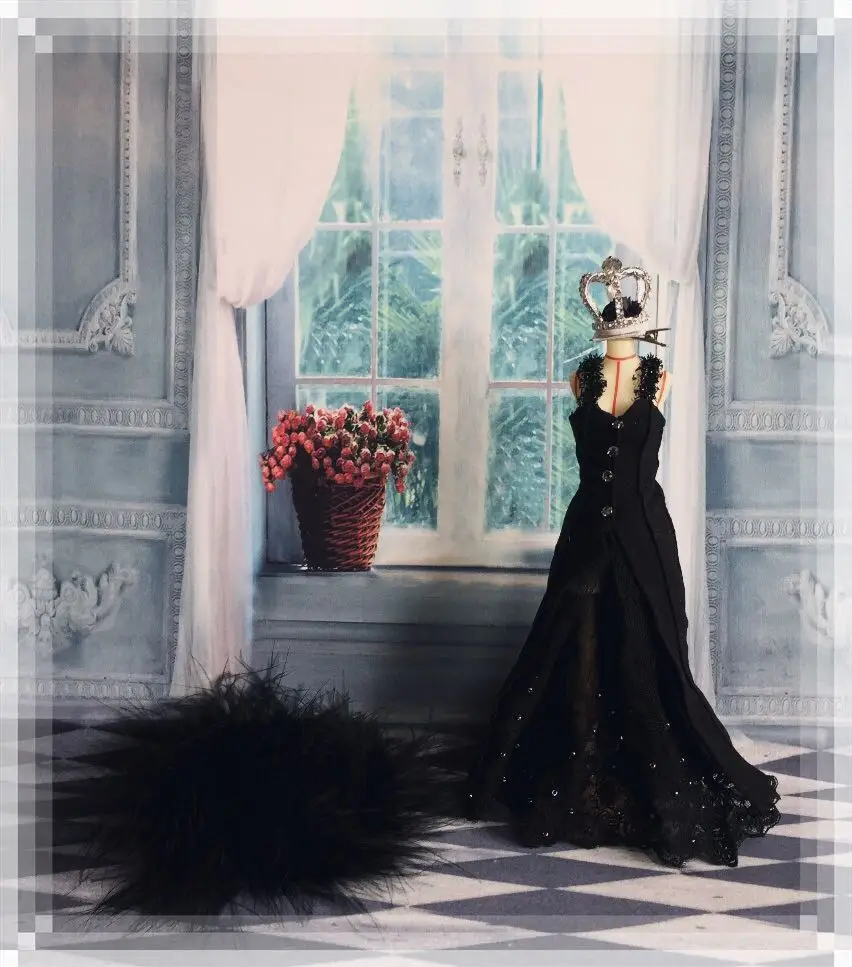 3 шт./компл. сексуальное черное вечернее платье корона+ обтягивающее платье+ шаль для blyth 1/6 Куклы Аксессуары Одежда для кукол
