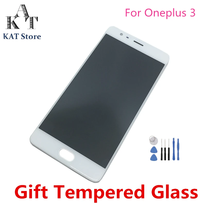 Замена ЖК-экрана для Oneplus 3 A3000 1 + One Plus 3T A3003 100% протестированный сенсорный