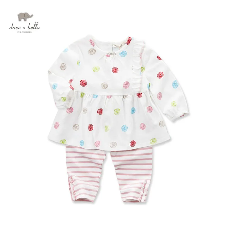 DB3214 dave bella spring long sleeve baby clothing sets for girl