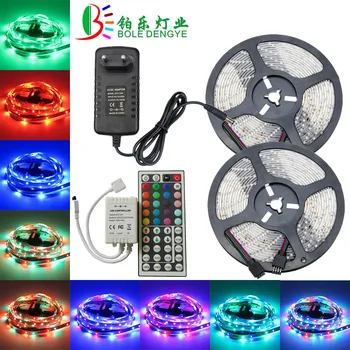 

5m 10m RGB LED Strip 12V 60 leds/m Flexible LED Tape Ribbon SMD 2835 Waterproof Rope String Lamp Light+LED Controller+EU Adapter