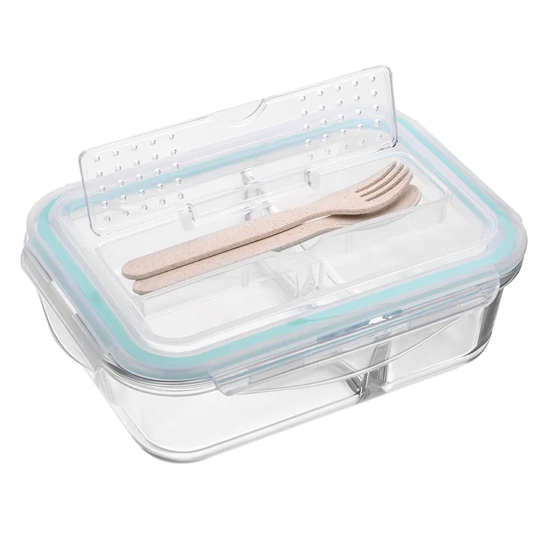 

Korean style Lunch Box Glass Microwave Bento Box Food Storage Box school food containers with compartments for kids