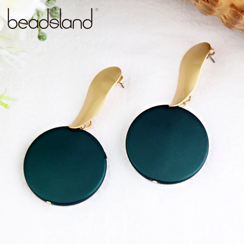 

Beadsland Acetic Acrylic Drop Earrings Round Design Fashion Office/career For Woman Girl Party Festival Hot Sell Gift 40278