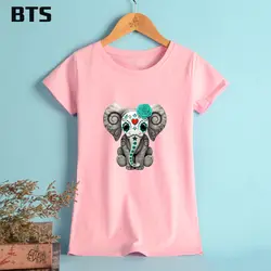 BTS Baby Elephant Футболка женская высокое качество модная Новая летняя стильная футболка Женская Удобная хлопковая Футболка с принтом женская