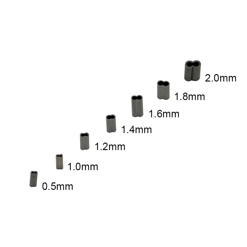 Медные рыболовные обжимные рукава 50 шт./лот двойная круглая леска ОБЖИМНАЯ трубка обжимной разъем для проводов аксессуары 0,5-2,0 мм