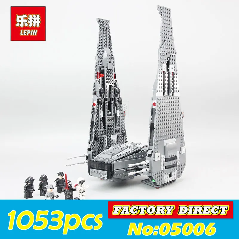 

Star WAR-S Set LEPIN 05006 1053Pcs The Force Awakens Kylo Ren Command Shuttle Building Blocks Brick Toys for Children Gift 75104