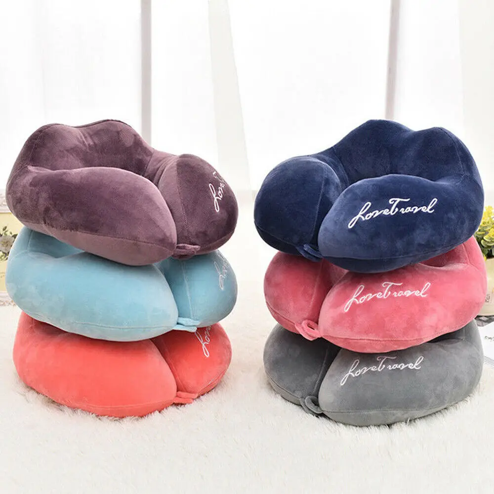 

Pad U Shaped Travel Pillow Airplane Head Rest Support Pillow Soft Foam Neck Pillow Car Outdoor Portable for Sleep Home Textile